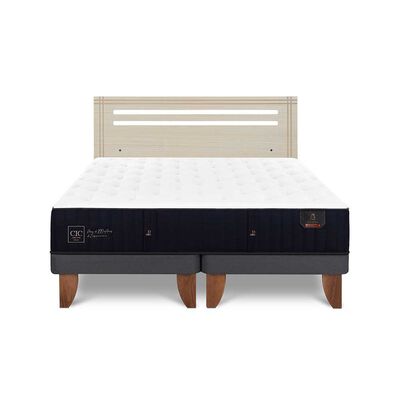 Cama Europea CIC Base Dividida 2 Plazas Premium + Respaldo Munich Alpino