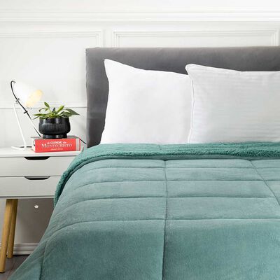 Plumón Coral Sherpa Casanova 1,5 Plazas Verde