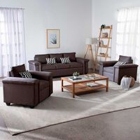 Juegos de Living Mons Sicilia Sofá 3 Cuerpos + Dos Sillones 1 Cuerpo Chocolate