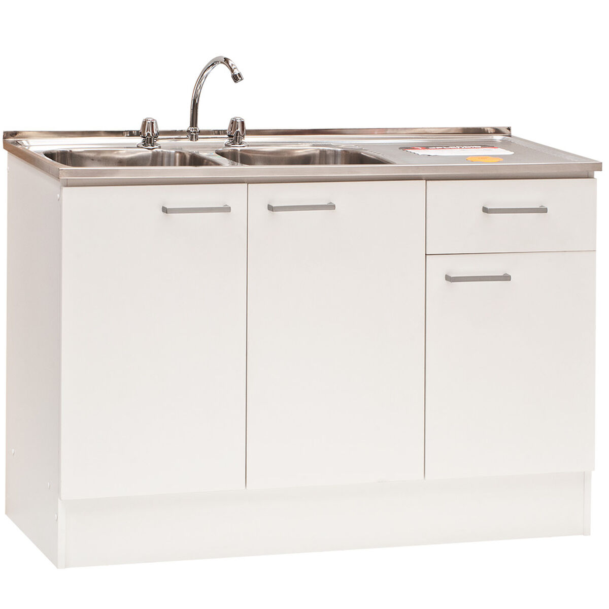 Kit Mueble de Lavaplatos + Lavaplatos Mobikit Blanco 3 Puertas 1 Cajón