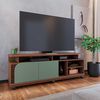 Rack TV Onessta Jurere Rack Hasta 75" Café y Verde