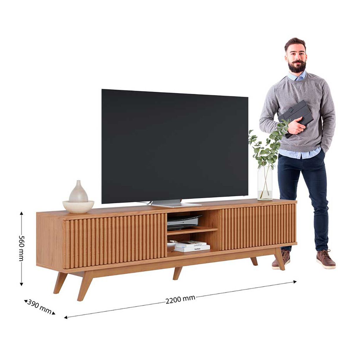 Rack TV Onessta Fortaleza Hasta 85" Café