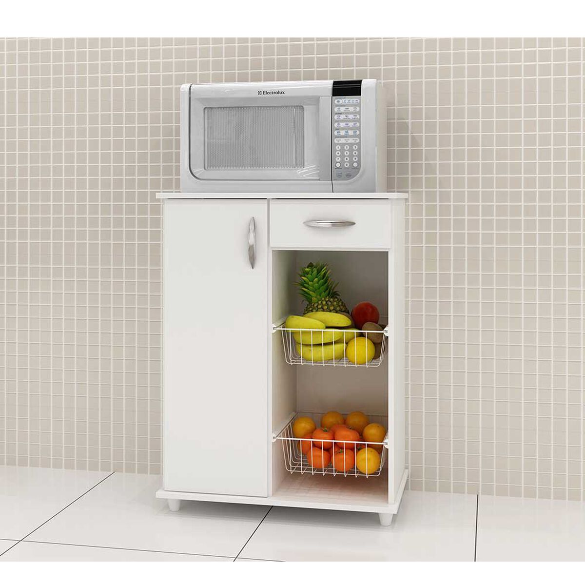Mueble Auxiliar Home Mobili Amber 1 Cajón 1 Puerta Blanco