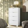 Cómoda Vekkahome Sole 4 Cajones Blanco Café