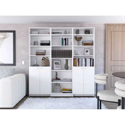 2 Estantes 2 Puertas + Estante 5 Repisas + 3 Complementos TuHome Home Blanco