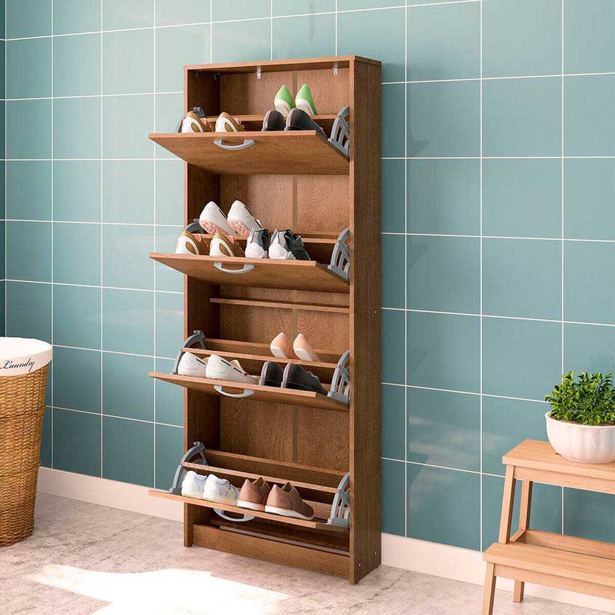 Zapatero Vekkahome Nick 4 puertas Caf&eacute;