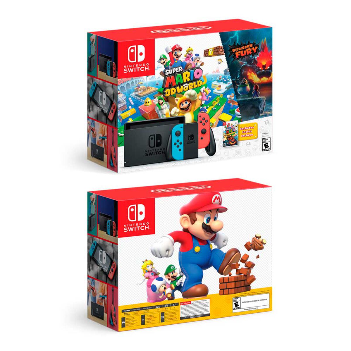 Consola Nintendo Switch Neón + Juego Super Mario 3D World Bundle