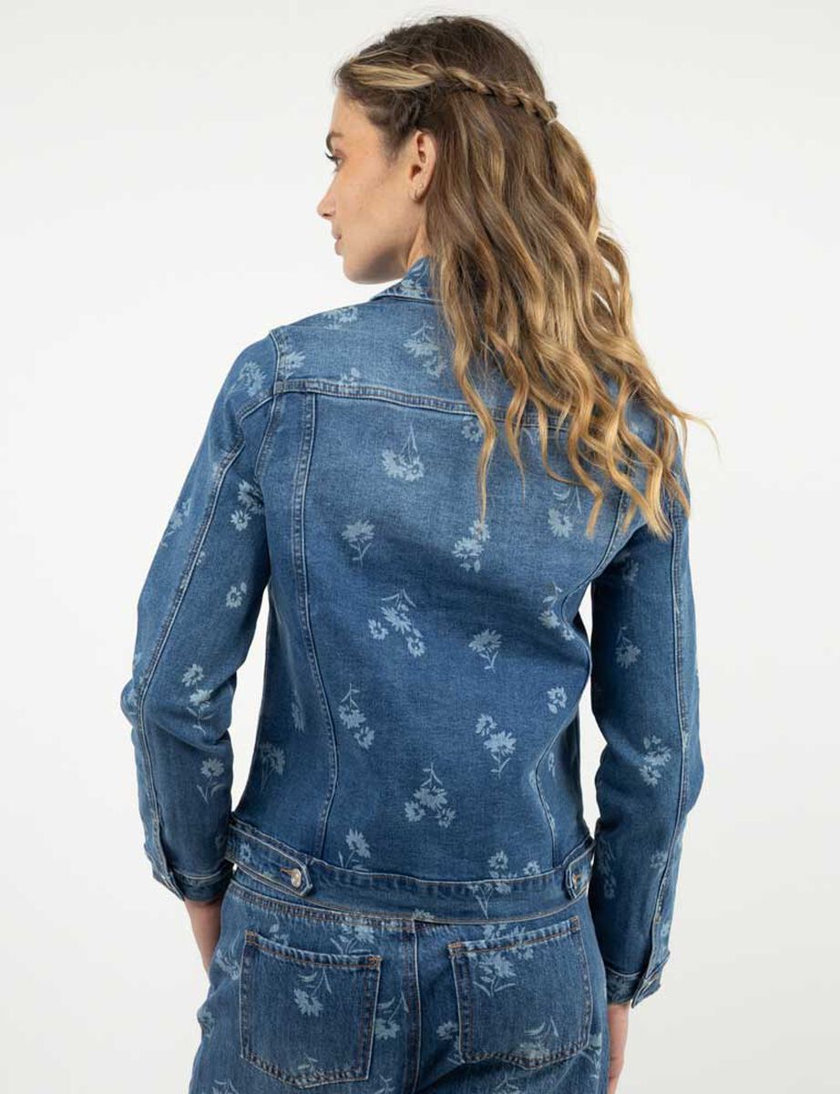 Chaqueta Flores Mezclilla Mujer Alma