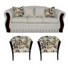 Juego de Living Elegant Detail Bartolucci Sofá 3 Cuerpos + Dos Sillones 1 Cuerpo Azul