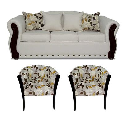 Imagen 1 del producto Juego de Living Elegant Detail Bartolucci Sofá 3 Cuerpos + Dos Sillones 1 Cuerpo Azul