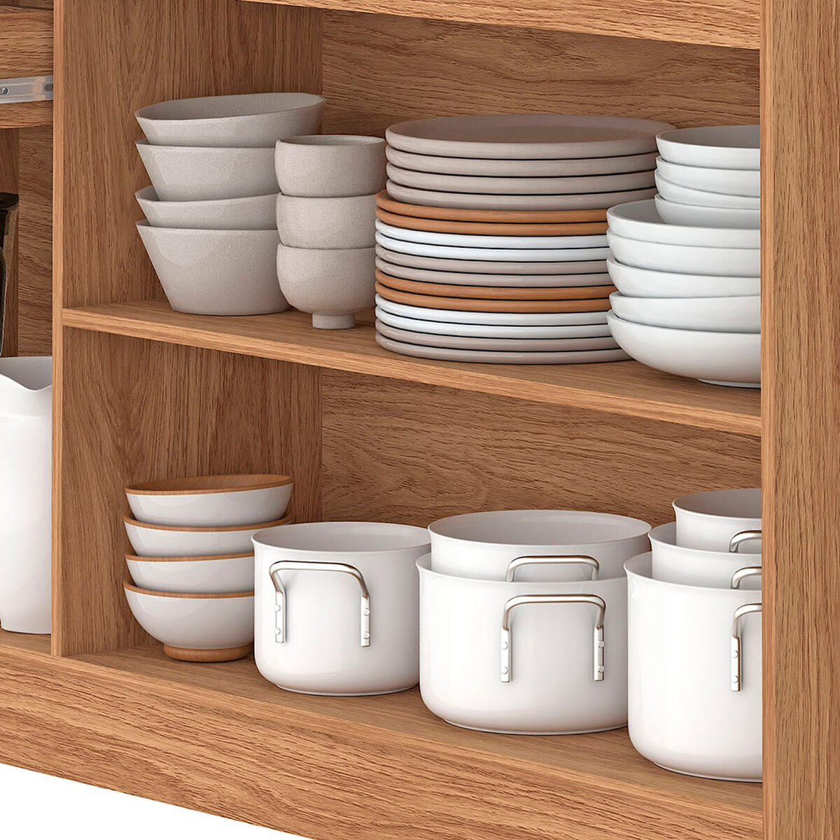 Mueble Base Cocina Vekkahome Alba 3 Puertas Caf&eacute;
