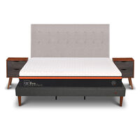 Cama Europea Curve CIC King Bee Comfort + Respaldo + 2 Veladores
