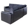 Sofá Seccional Modular Kea Liverpool 5 Cuerpos PU Tela Negro Gris
