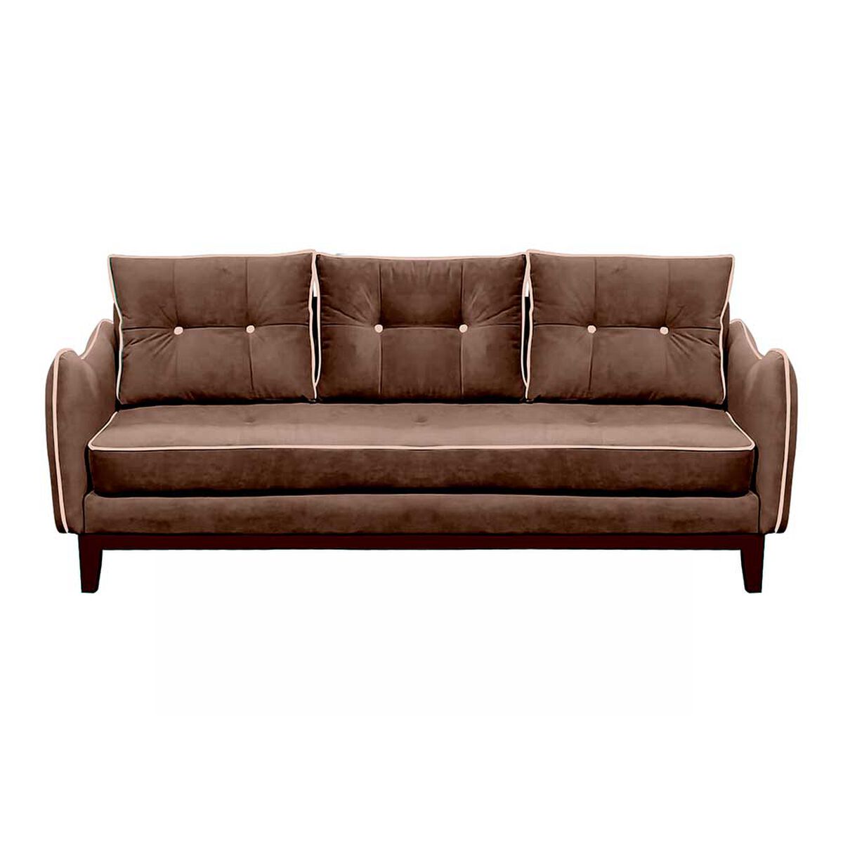 Sofá Living Factory Vintage 3 Cuerpos Café