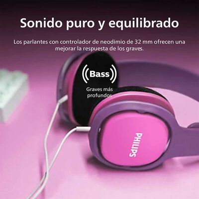 Imagen 2 del producto Audifonos Phillips SHK2000 Rosado