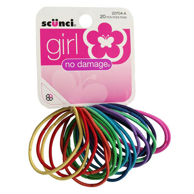 Set Elásticos Delgados Niña Colores Vivos, 20 Piezas