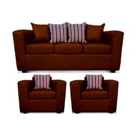 Juego de Living Elegant Detail Santa Fe  Sofá 3 Cuerpos + Dos Sillones 1 Cuerpo Café