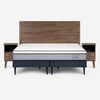 Cama Europea Rosen Base Dividida 2 Plazas Indie + Respaldo + 2 Veladores Sicilia