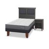 Cama Europea CIC 1,5 Plazas Anatomic + Respaldo + Velador Torino