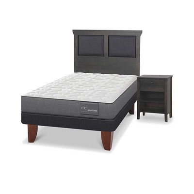 Imagen 2 del producto Cama Europea CIC 1,5 Plazas Anatomic + Respaldo + Velador Torino