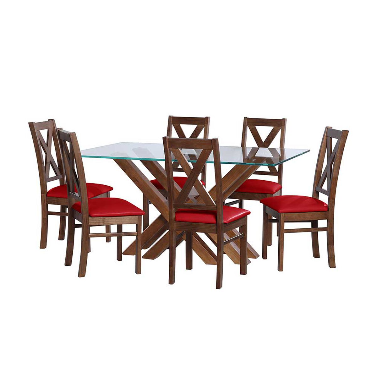 Juego de Comedor Latam Home Merida 6 Sillas Rojo