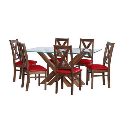 Juego de Comedor Latam Home Merida 6 Sillas Rojo