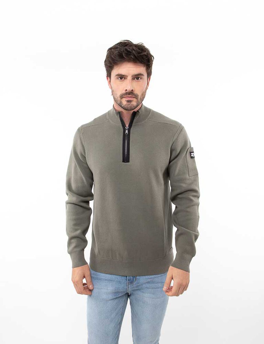 Sweater Medio Cierre Slim Hombre Zibel