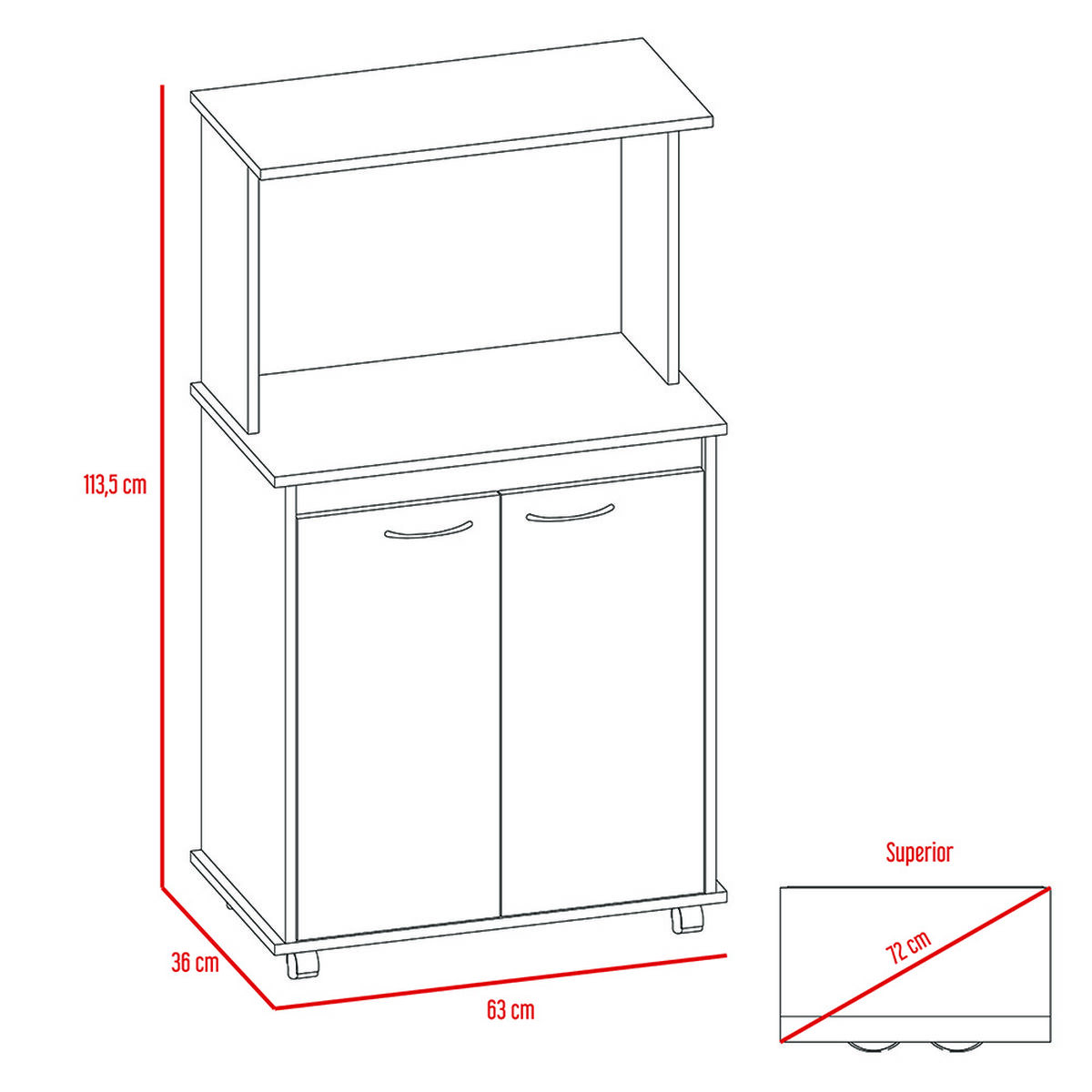 Mueble Microondas TuHome Italia Wengue Blanco