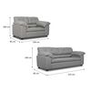 Juego de Living Innovamuebles Liverpool Sofá 3 Cuerpos + Sofá 2 Cuerpos Gris Claro