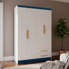 Closet Yardas Josefa 4 Puertas 2 Cajones Blanco