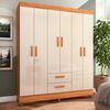 Closet Di Poretti Design Lite 6 Puertas 2 Cajones Café Blanco