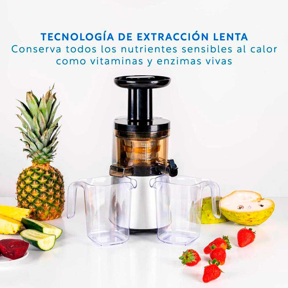 EasyWays Prensadora de Jugo Slow Juicer Pro Acero y Negro, foto 2