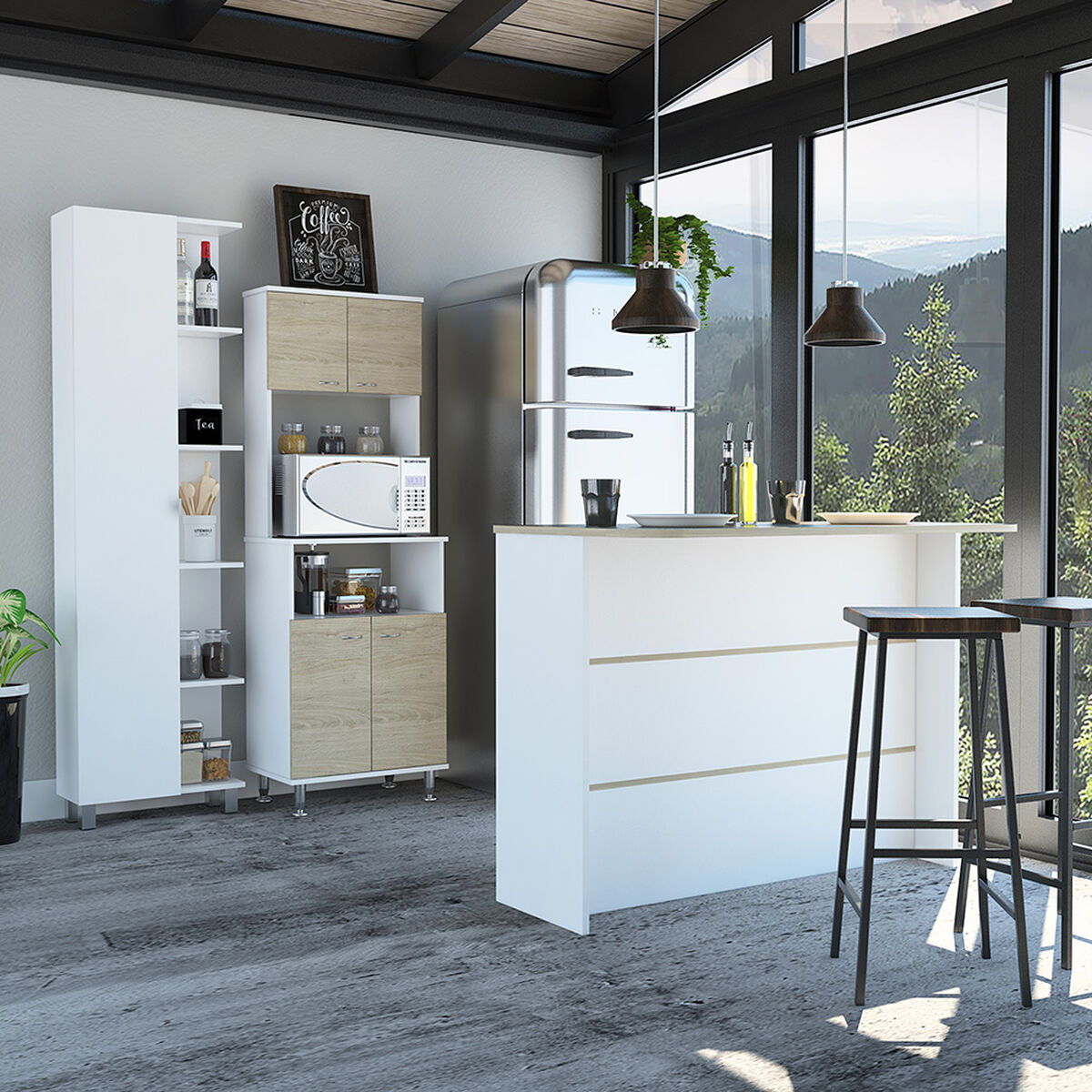 Combo Alacena + Barra Auxiliar + Optimizador TuHome Kitchen