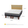 Cama Europea CIC Base Dividida 2 Plazas Anatomic + Respaldo Dublin Mostaza
