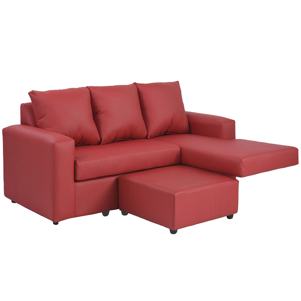 Sof&aacute; Seccional Bodevir BI-L 3 Cuerpos Rojo