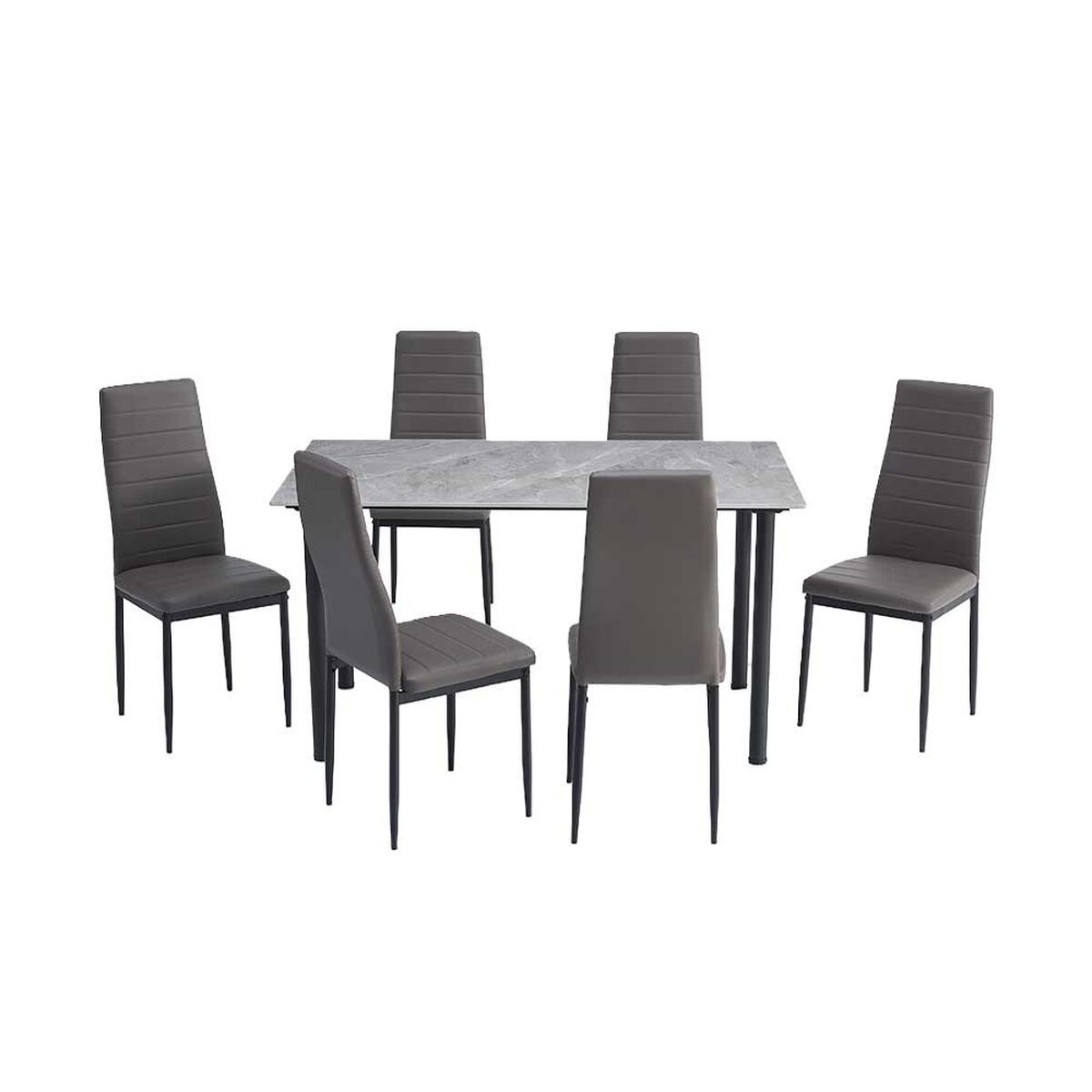 Juego de Comedor Zibel Titan 6 Sillas Gris