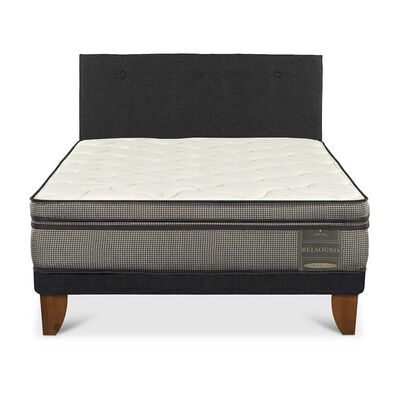 Imagen 1 del producto Cama Europea Belsogno 1,5 Plazas Signature + Respaldo Black