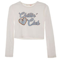 Polera Manga Larga Niña Mila Crudo, Grafito