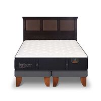Cama Europea CIC Base Dividida 2 Plazas Premium + Respaldo New Torino Chocolate