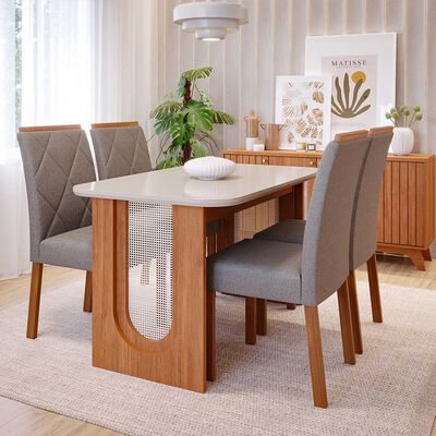 Imagen 2 del producto Juego de Comedor Decocasa Valentina 4 Sillas Off White