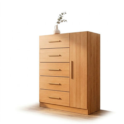 Cómoda Altavision Corais Cin 5 Cajones 1 Puerta Café