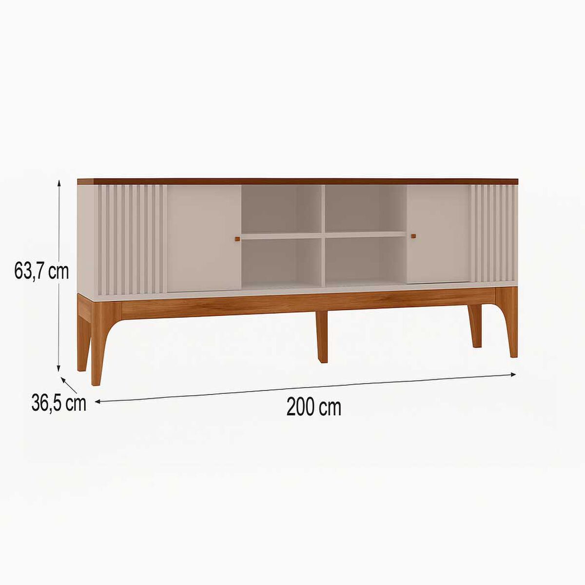 Rack TV Exit Florencia 100" Blanco y Canela
