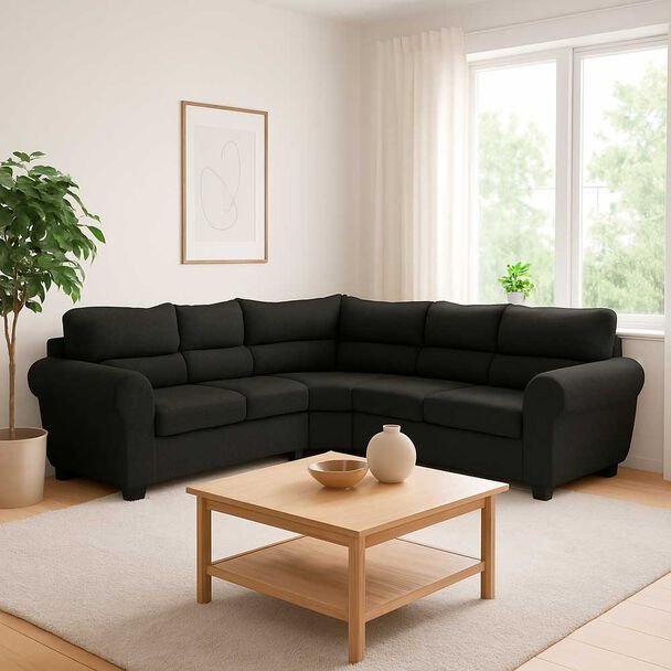 Sofá Seccional Mexx Muebles Dubai 5 Cuerpos Negro