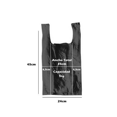 Imagen 2 del producto Bolsa Plástica De Gaune Camiseta Negro 1000 Unidades