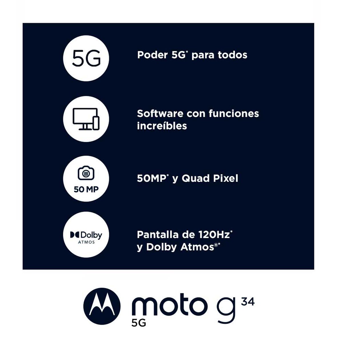 Celular Motorola Moto G34 5G 256GB 6,52" Negro Liberado