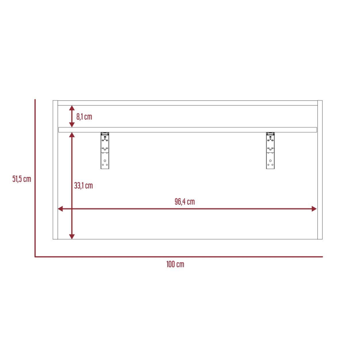 Escritorio Plegable TuHome Wall Plomo/Blanco