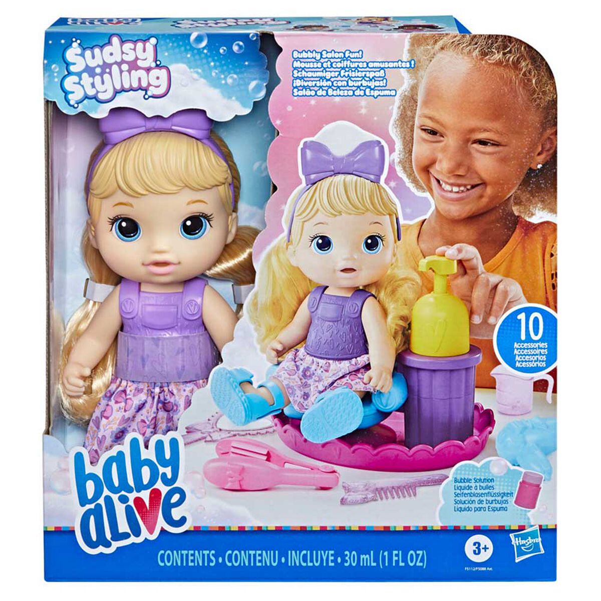 Muñeca Baby Alive Sudsy Styling Bebé Cabello Rubio