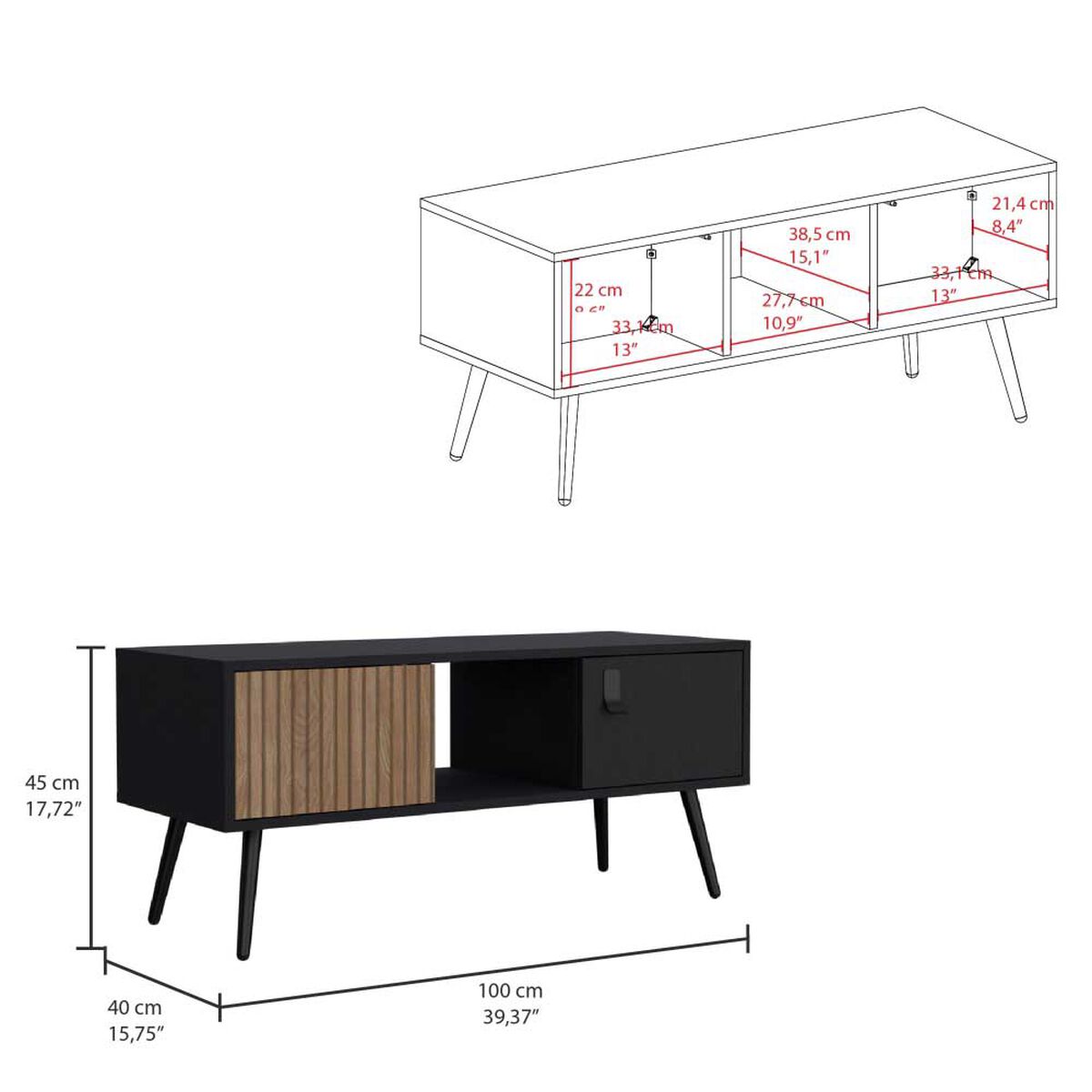 Mesa de Centro TuHome Funes Wengue