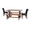 Juego de Comedor Latam Home Sevilla Oviedo 2 Sillas + 2 Bancas Cuero Kentucky Negro
