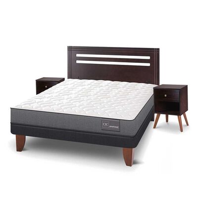 Imagen 2 del producto Cama Europea CIC 2 Plazas Anatomic + Respaldo + 2 Veladores Munich